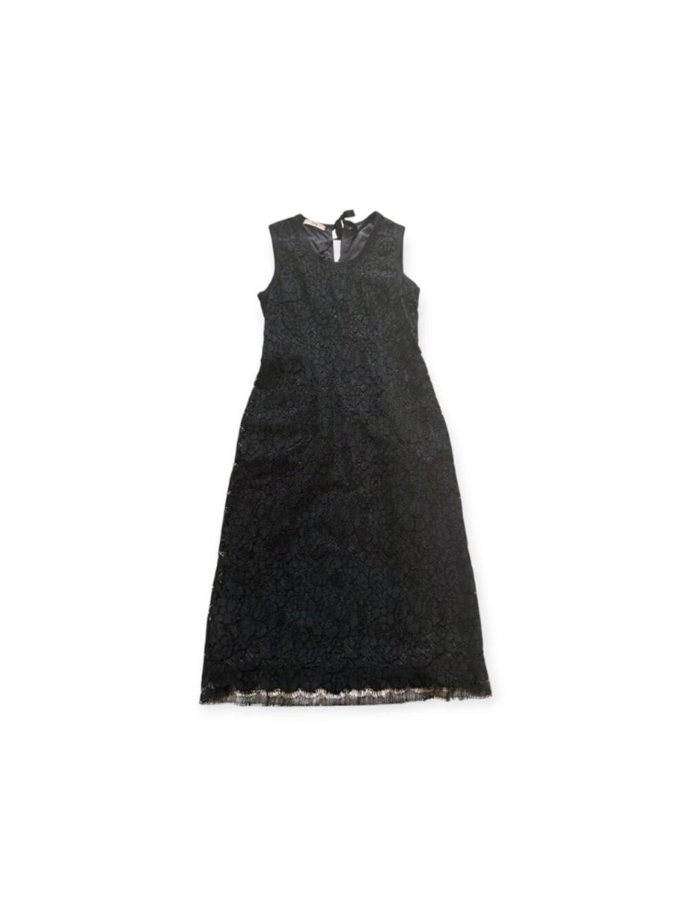 Prada Black Lace Dress Navy Underlayer Italy 44 Never Worn Garment Bag - Picture 6 of 15
